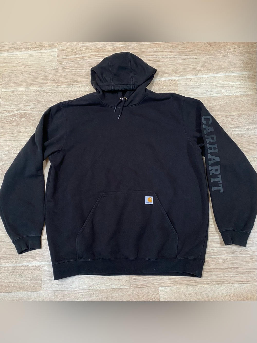 Carhartt Rain Defender Hoodie Men’s 2XL (TALL) Loose Black Pullover Sweatshirt